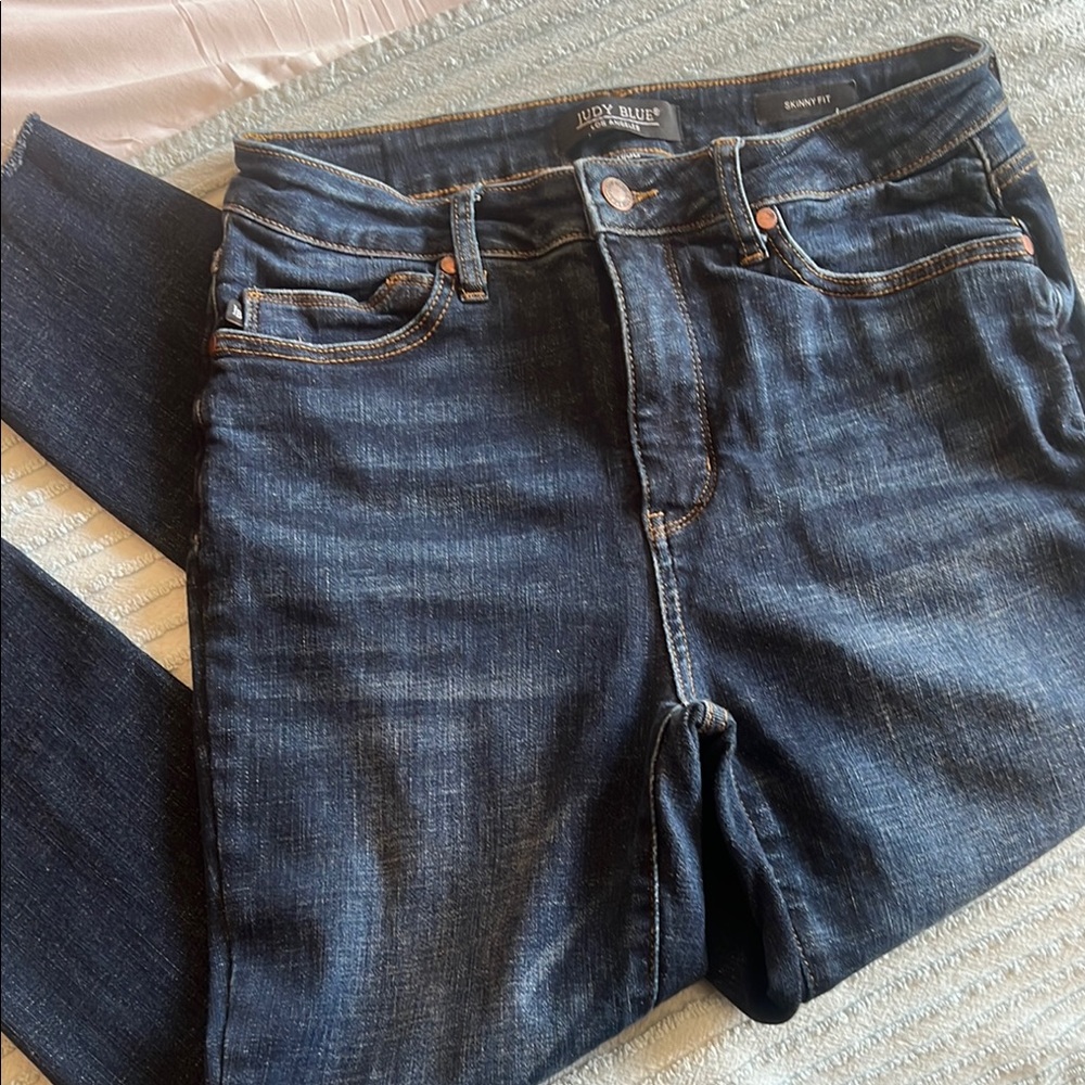 Judy Blue Skinny Blue Jeans with Faded Denim
